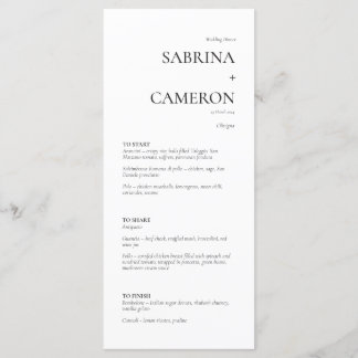 Simple Modern Flat Menu Card