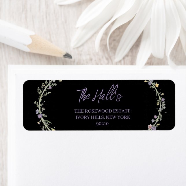 Simple Modern Floral Boho Wedding  Label (Insitu)