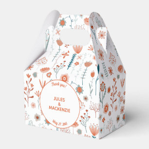 Simple Modern Floral Favor Boxes