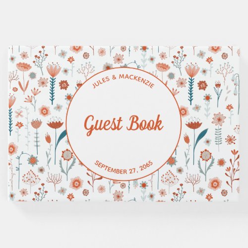 Simple Modern Floral Guest Book