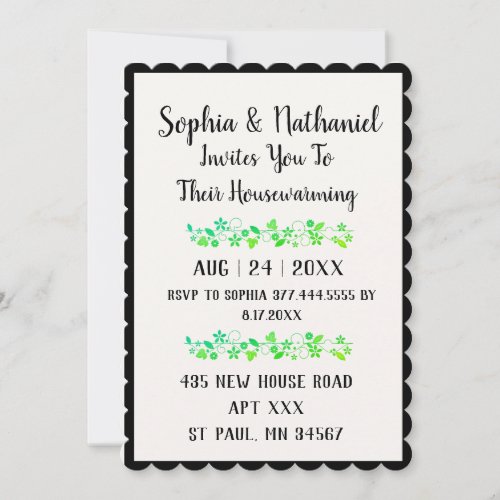 Simple Modern Floral New Home Celebration Party Invitation