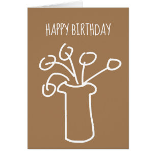 Simple modern flower white cards