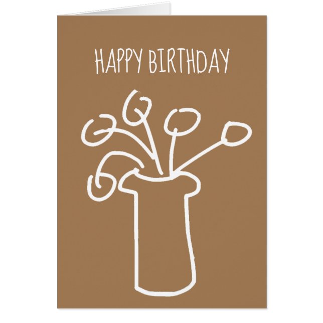Simple modern flower white cards (Front)