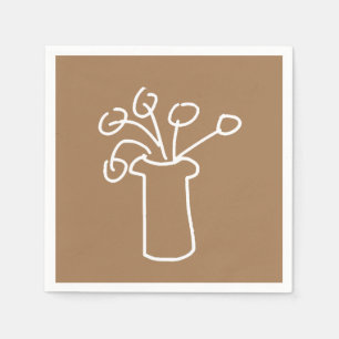 Simple modern flower white napkins