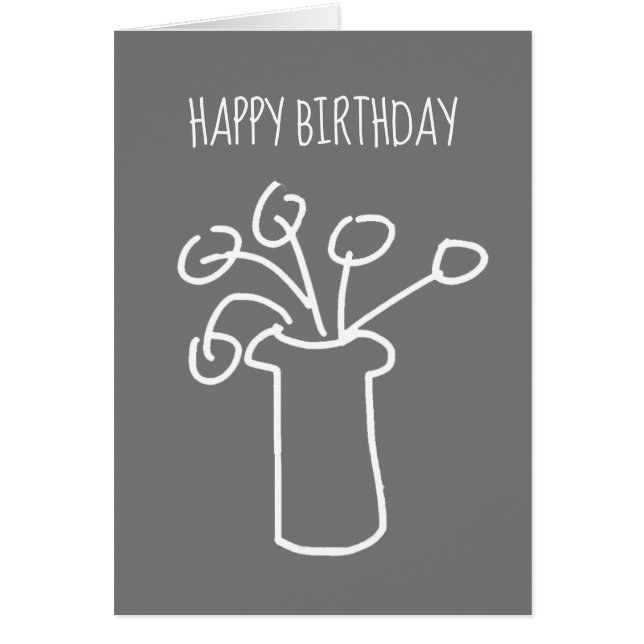 Simple modern flower white on grey (Front)