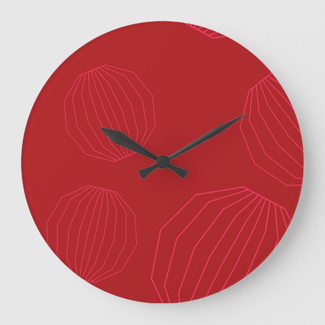 Simple, modern, flowing Christmas ornaments Large Clock (Front)