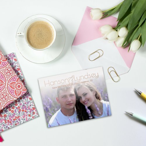 Simple Modern Foil Save the Date Photo Postcard