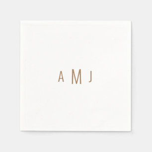Simple Modern Font Couple Gold Monogram Napkins