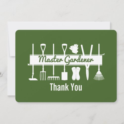 Simple Modern Forest Green Master Gardener Thank You Card