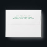 Simple Modern Forest Green Name Address Envelope<br><div class="desc">Simple Modern Classic Forest Green Name Address envelope</div>