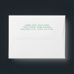 Simple Modern Forest Green Name Address Envelope<br><div class="desc">Simple Modern Classic Forest Green Name Address envelope</div>