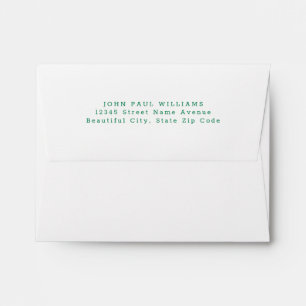 Simple Modern Forest Green Name Address Envelope