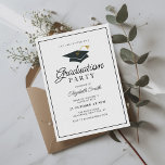 simple modern frame graduation party invitation<br><div class="desc">simple frame black and white design,   graduation party invite. The text and colors can be edited.</div>