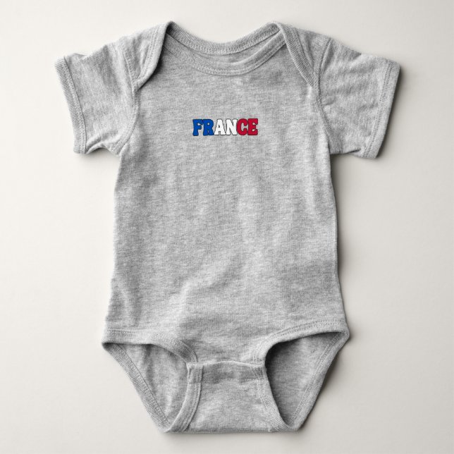 Simple Modern  France National Flag Apparel Baby Bodysuit (Front)