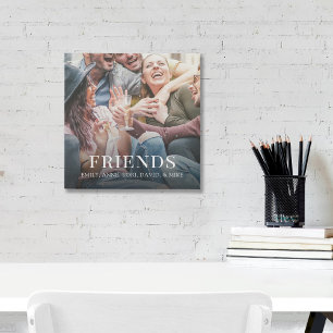 Simple Modern Friends Photo Minimalist Custom Faux Canvas Print
