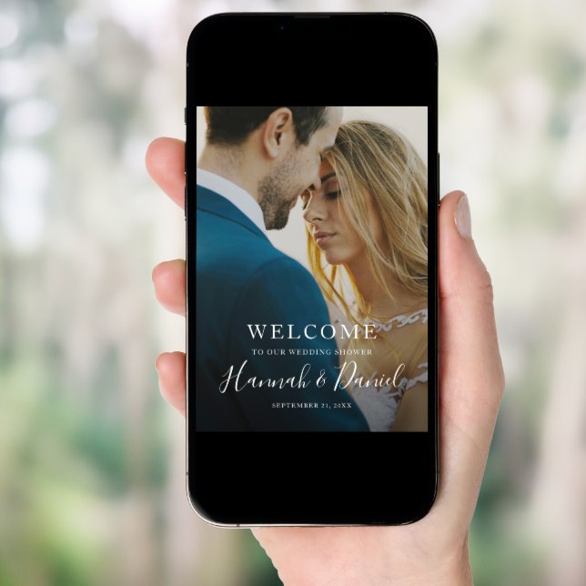 Simple Modern Full Photo Couple's Shower Welcome Poster (Front Digital)