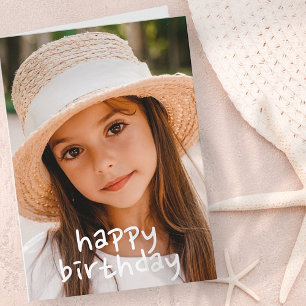 Simple Modern Fun Custom Photo Birthday Card