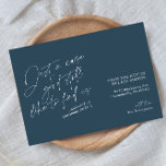 Simple Modern Funny Blue Moving Announcement<br><div class="desc">A simple modern moving announcement design in Blue and white with a funny quote that reads "Just in case you'd still like to find us" and you can personalize the rest of the message "and send us Christmas cards", add your new address, signature and a short message on the back....</div>