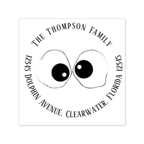 Simple Modern Funny Goofy Eyes Whimsical  Self_inking Stamp