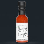 Simple Modern Funny One Hot Couple Wedding Favor Sauces<br><div class="desc">Red Peppers Modern Fun Wedding Favor</div>