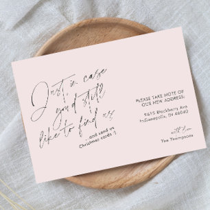 Simple Modern Funny Soft Pink and Gray Moving Announcement