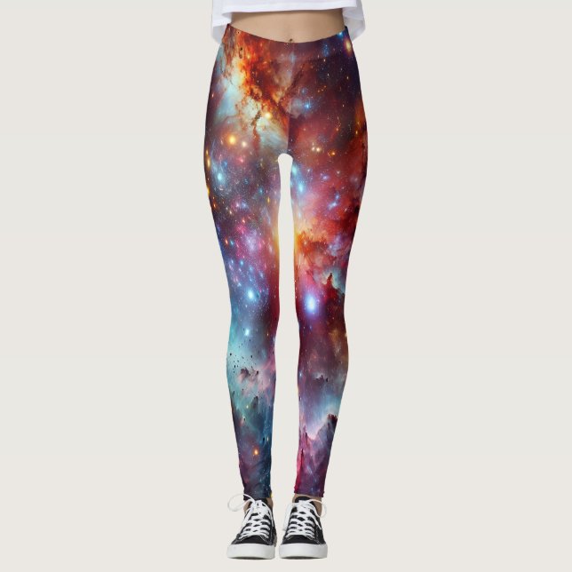 Simple Modern : Galaxy Space Rock Cool Leggings (Front)