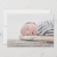 Simple Modern Gender Neutral Newborn Birth Announcement