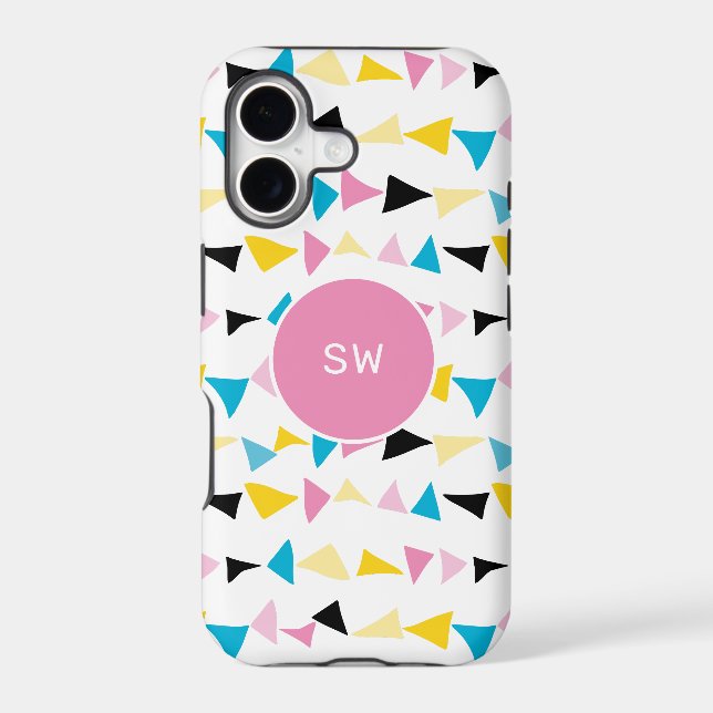 Simple modern geometric confetti initials Case-Mate iPhone case (Back)