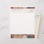 Simple Modern Geometric Earth Tone Circle Pattern Letterhead<br><div class="desc">I designed this letterhead using pretty greens,  browns,  and taupe colors.  It is a customizable template design that was made to include all your contact information. I also have matching business cards in my store.</div>