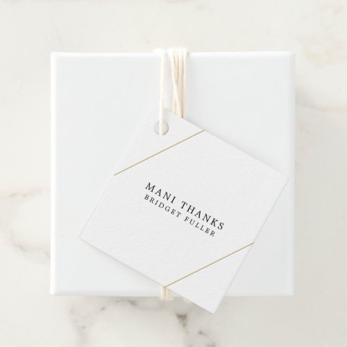 Simple Modern Geometric Gold Bridal Shower Favor Tags