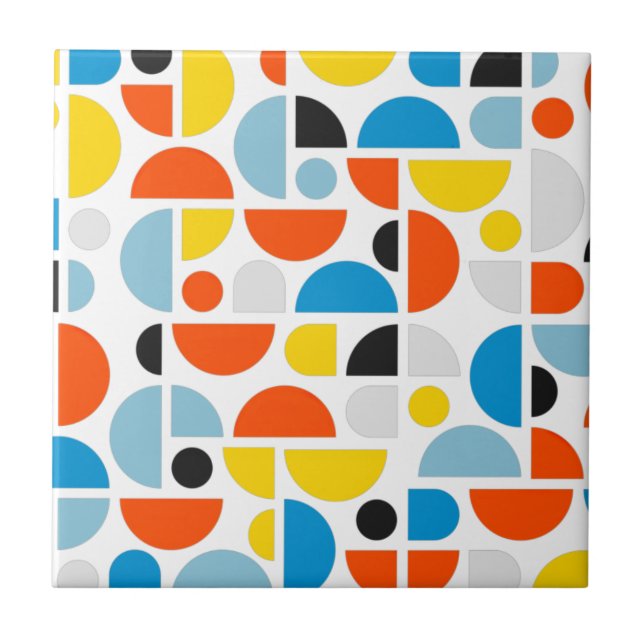 Simple Modern Geometric Mosaic Art Ceramic Tile (Front)