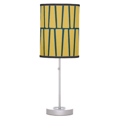 Simple Modern Geometric Navy Mustard Pattern Table Lamp