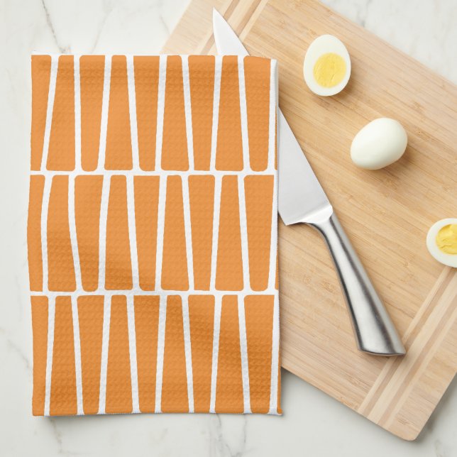Simple Modern Geometric Orange Pattern Kitchen Towel (Quarter Fold)