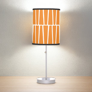 Simple Modern Geometric Orange Pattern Table Lamp