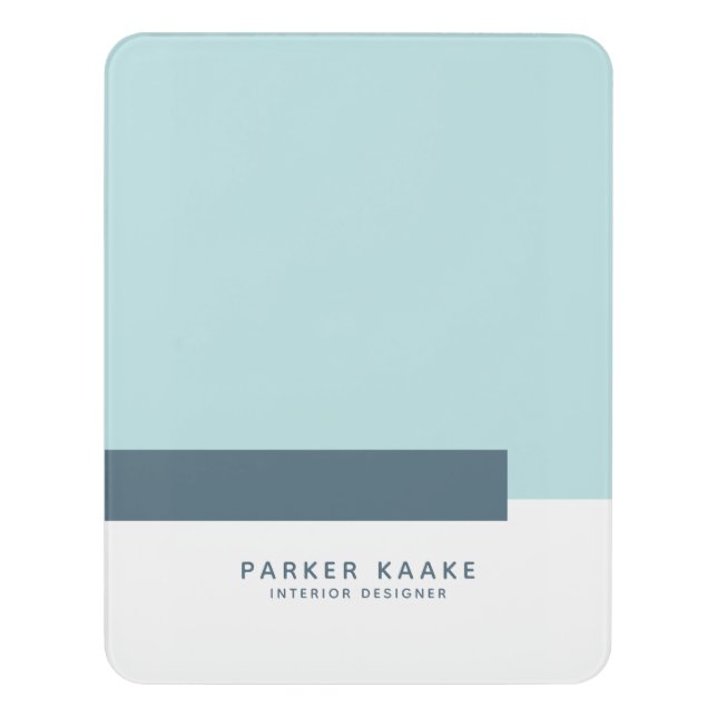 Simple Modern Geometric pastel Blue Door Sign (Contemporary Vert)