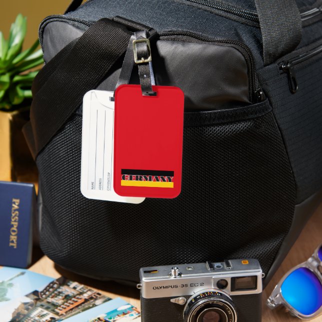 Simple Modern Germany german flag  Souvenir Luggage Tag (Front & Back)
