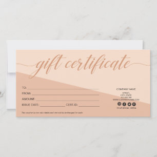 simple modern gift card certificate add logo
