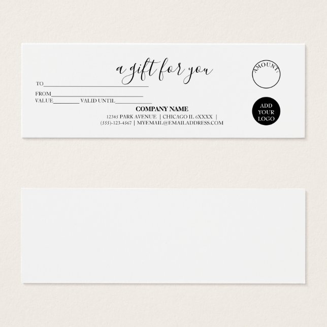 Simple Modern Gift Certificate Baking Bakery Cake (Front & Back)