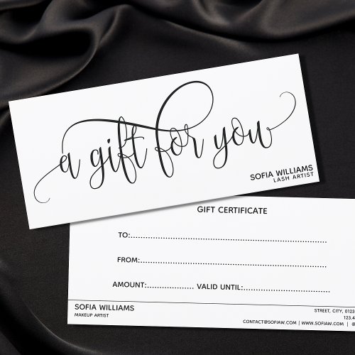 Simple  Modern Gift Certificate Gift Card