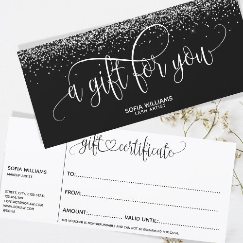 Simple Modern Gift Certificate Gift Card add logo