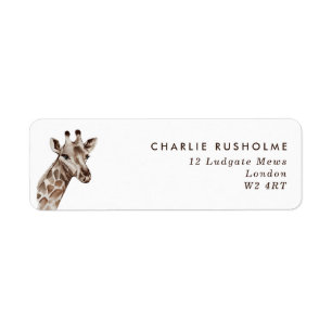 Simple Modern Giraffe Personalized Return Address Label