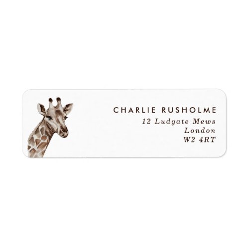 Simple Modern Giraffe Personalized Return Address Label