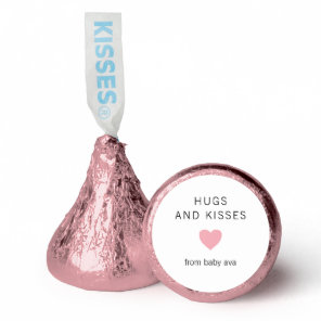 Simple Modern Girl Pink Heart Cute Baby Shower Hershey®'s Kisses®