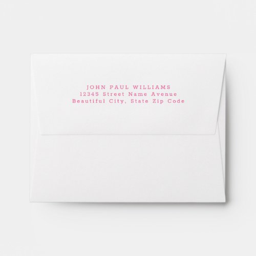 Simple Modern Girly Blush Pink Name Address Envelope