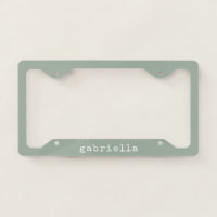 Simple Modern Girly Cute Monogram Name Sage Green