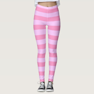Simple Modern Girly Pink Stripe Pattern Leggings