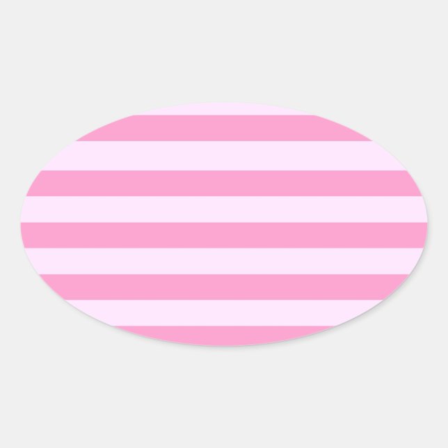 Simple Modern Girly Pink Stripe Pattern Oval Sticker (Front)