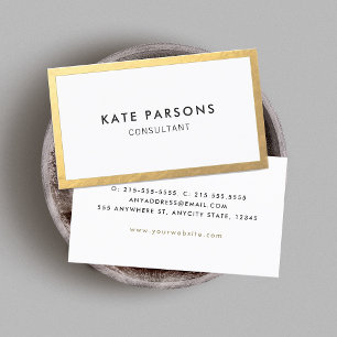Simple Modern Gold Border  Business Card