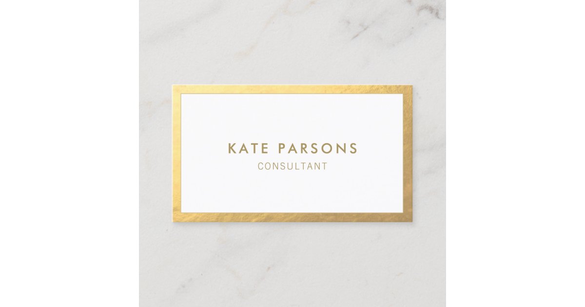 Simple Modern Gold Border Business Card