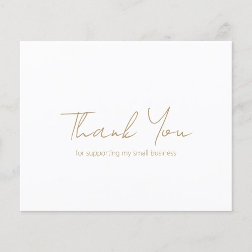 Simple Modern Gold Budget Business Thank You Card